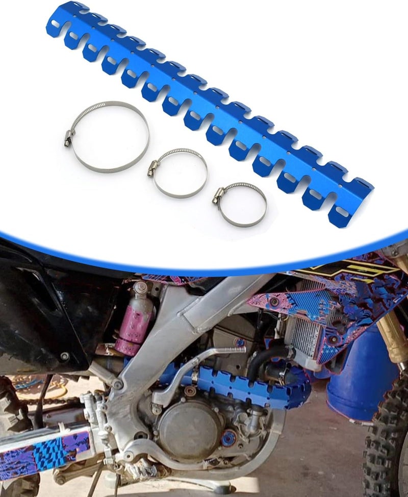 NACORE Motorcycle Exhaust Heat Shield Cover Universal Muffler Pipe Guard Protector For YZ WR XSR TTR YZF MT PW And Most Motorcycle Dirt Bike - 610mm BLUE - Image 1